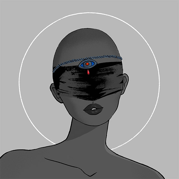 a rope-third-eye forehead-jewelry fit for a witch