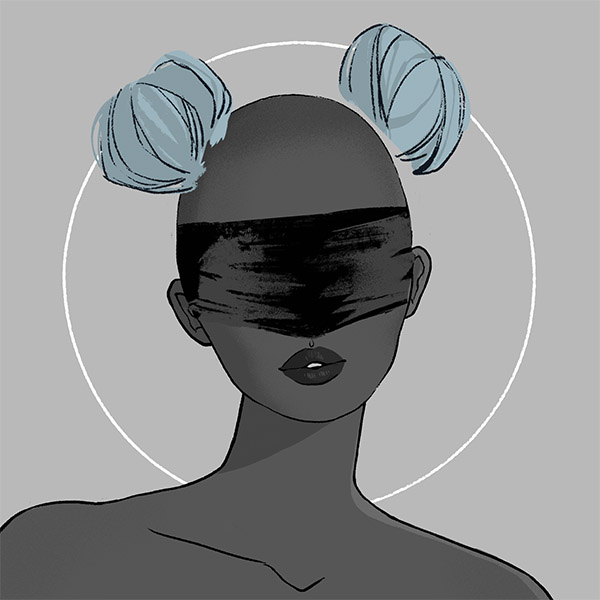 a cute-buns hair-middle fit for a witch