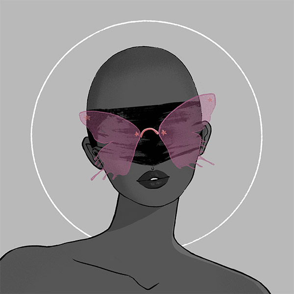 a butterfly-glasses mask fit for a witch