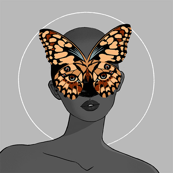 a butterfly mask fit for a witch