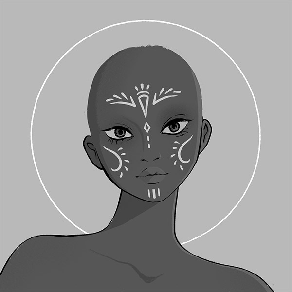 a mark-of-the-wanderer face-markings fit for a witch