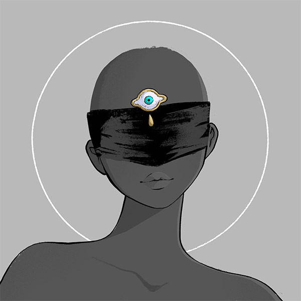 a raised-third-eye forehead-jewelry fit for a witch