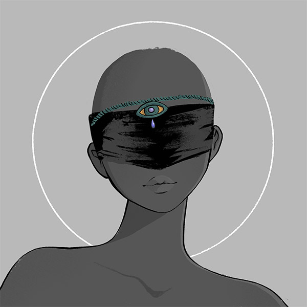 a rope-third-eye forehead-jewelry fit for a witch