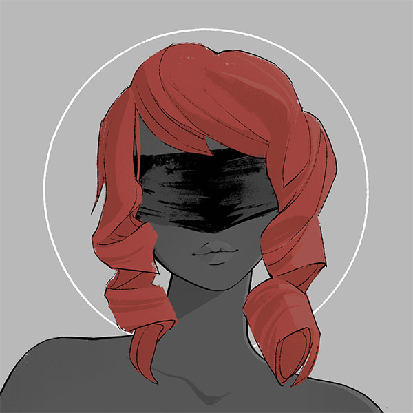 a drill-curls hair-bangs fit for a witch