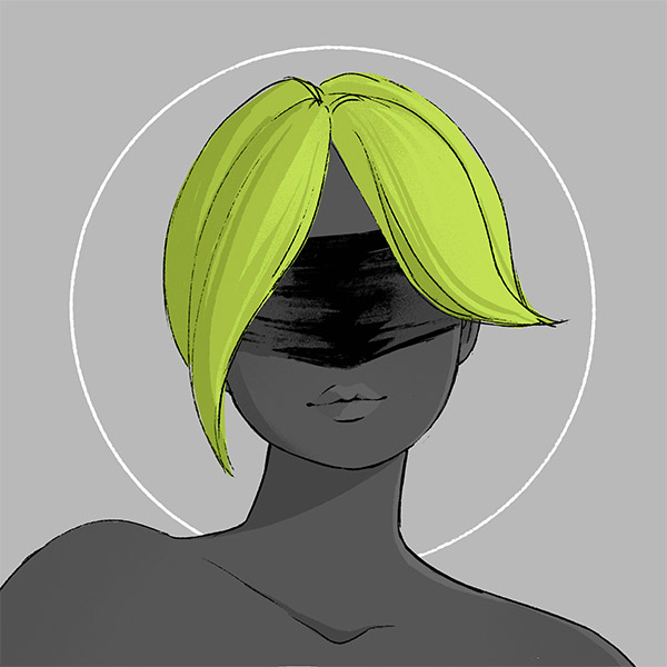 a curtain hair-bangs fit for a witch
