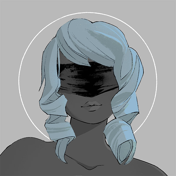 a drill-curls hair-bangs fit for a witch