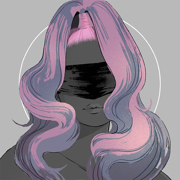 a high-pony hair-bangs fit for a witch